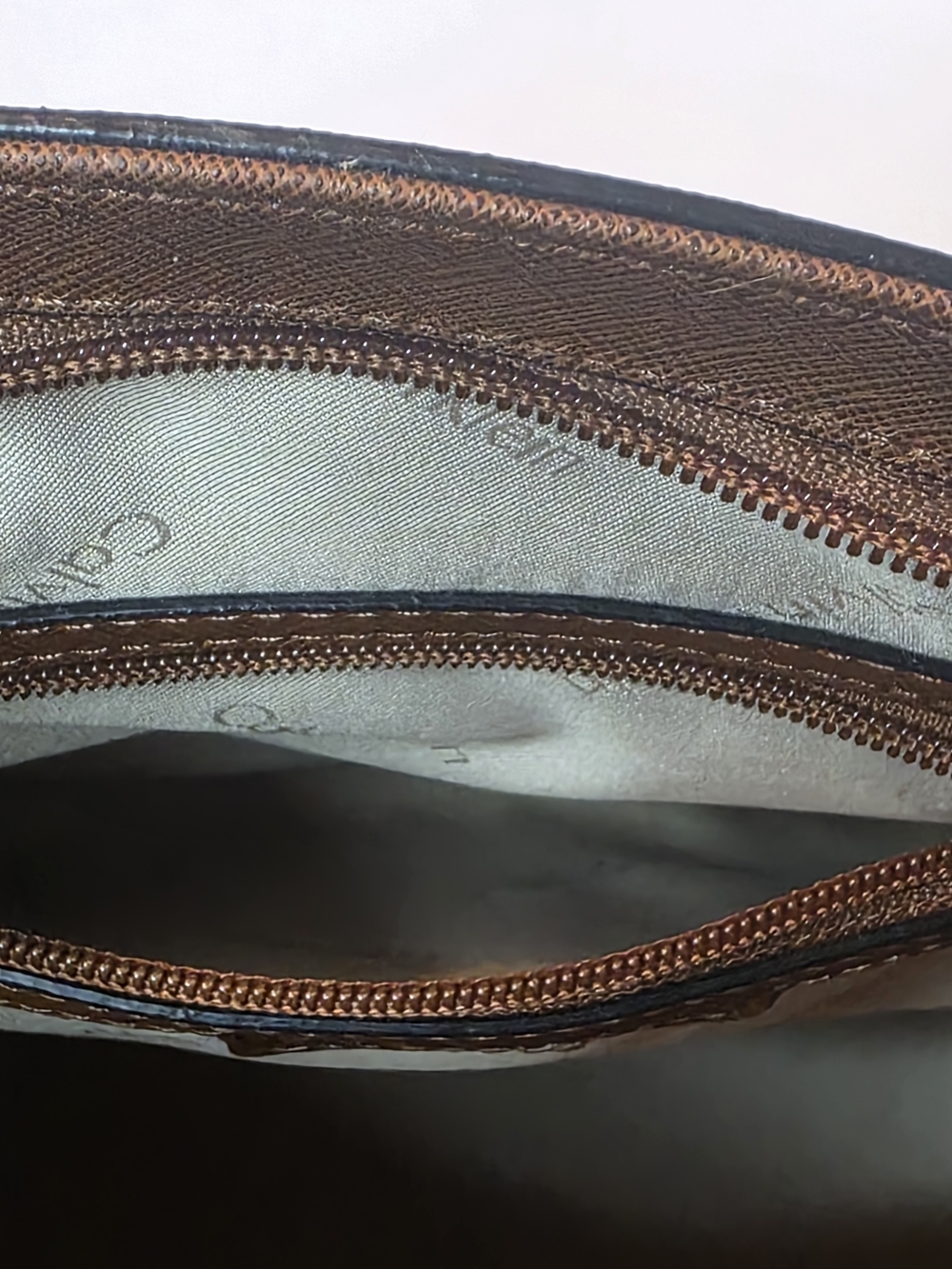 Calvin Klein Brown and Black Two-Tone Tote with Crossbody Strap - Picture 10 of 11